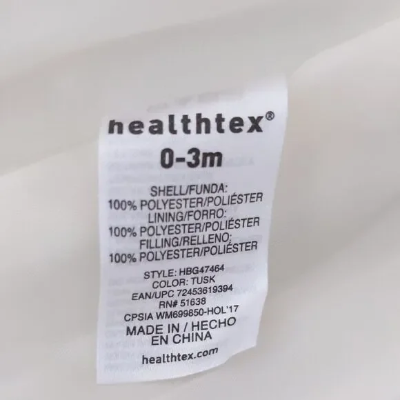 Kids Baby Healthtex White Puffer Vest with Gold Hearts Size 0-3 months - Picture 4 of 4